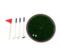 Wilgure 1. Modelo de campo de golf en miniatura hecho a mano con hierba realista y palo de madera para representación de escena, accesorios decorativos para casa de muñecas, juego de palos de golf en