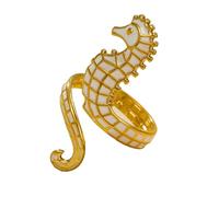 Wilgure Anillos de caballito de mar de moda con diseños únicos de gotas de aceite hechos para aquellos que aprecian la artesanía y el estilo de alta calidad anillos de aleación con estilo, como se