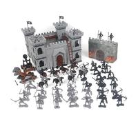 Wilgure Caballería decorativa Caballo de guerra Castillos de asedio Modelo de montaje para Exposición Hogar Sala de estar o Estudio Como Decoración Juguete Seguro