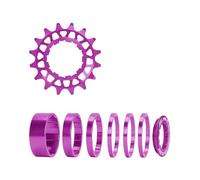 Wilgure Casetes de velocidad única con separadores y anillos de seguridad, 16T 18T Single Speed Kit de conversión para bicicletas con varios engranajes