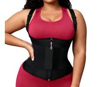 Wilgure Entrenador de cintura con cinturón de apoyo para la espalda, control de abdomen, moldeador con tirantes ajustables para mujeres, entrenamiento, recuperación después del parto y uso diario