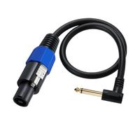 Wilgure Speakon - Cable de altavoz macho a 1/4 pulgadas (conector de ángulo recto)