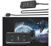 Wilgure Tarjeta de sonido externa USB 7.1 Surround Auditory Adapter con control de sonido para PC Gaming Headsets Cable largo