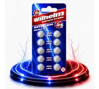 Wilhelm AG13/147/LR44/SR44W/357/LR1154/V13GA - Pilas alcalinas (10 unidades)