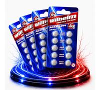 Wilhelm AG13/147/LR44/SR44W/357/LR1154/V13GA - Pilas alcalinas (40 unidades)