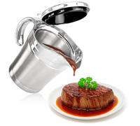 Wilhelm Sell® Salsera térmica, recipiente aislado con tapa abatible y asa, jarra de acero inoxidable de doble pared, conserva calor o frío, apta para lavavajillas