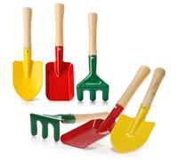 Wilhelm Sell® Set de 6 Mini Herramientas de jardín | herramientas para plantas con pala, trasplantador y rastrillo