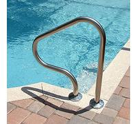 Wiliharui Barandilla para Piscina, barandilla para Piscina, Material de Acero Inoxidable 304, para Entrada de Piscina enterrada, Juego Completo de Accesorios (Plateado)