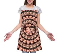 WILINNI Delantal Divertido Con Cara Personalizada Adecuado Para Mujeres Y Hombres Delantal De Cocina Cumpleaños Navidad (Estilo 7)