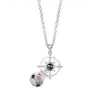 WILINNI Personalizado Collar Proyeccion Foto| Collar Te Quiero 100 Idiomas, Colgante Estrella De Ocho Puntas Collar Con Foto, Regalo Romántico Para Ella Navidad Cumpleaños (estilo 6)