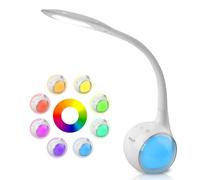 WILIT T3 Lampara LED Escritorio Infantil, Luz Flexo Led Escritorio Niños para Estudiar Lectura con Luz Nocturna de Color, Lámpara de Mesa Tactil 3 Niveles de Brillo, Blanco