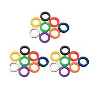 Wilitto Anillos marcadores para llaves, herramientas de organización, 32 unidades, etiquetas de plástico para identificadores de goma suave, estándar, casa plana, colorida, B