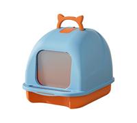 Wilitto Caja de arena extra grande con tapa para gatos grandes con tapa cerrada para gatitos con pala de arena para gatos cerrados, inodoro interior espacioso para mascotas, fácil de usar para