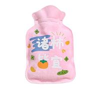 Wilitto Calentador de manos portátil lindo, botella de agua caliente suave de buen sellado, bolsa de agua caliente de mano de invierno de dibujos animados antifugas, bolsa de agua caliente para compresas calientes y terapia de frío E