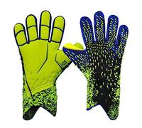 Wilitto Guantes de portero sin tirantes, guantes de portero de fútbol, resistentes al desgaste, suministros deportivos, color verde fluorescente, talla 8