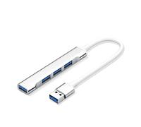 Wilitto Hub USB 3.0, adaptador divisor USB 4 en 1, extensor de puerto USB múltiple, expansor USB para laptop, alta velocidad sin controladores, estación de acoplamiento portátil tipo C, plateado B