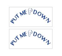 Wilitto Juego de 2 calcomanías adhesivas para inodoro, removibles, impermeables, de PVC, para tapa de baño, recordatorios de cierre, color azul