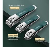 Wilitto Juego de cortaúñas, almacenamiento de virutas de uñas antisalpicaduras con funda de piel sintética, ultra afilada, resistente cortaúñas y uñas de los pies, cortaúñas galvanizadas de acero inoxidable Atrovirens