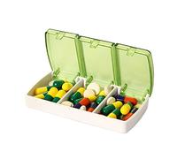 Wilitto Pastillero de 3 rejillas con tapa, organizador diario de píldoras, organizador de medicamentos diarios, dispensador de píldoras portátil, contenedor de cápsulas de joyería, pastillero portátil