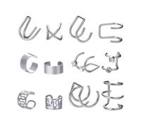 Wilitto Pendientes sin perforación, 1 juego de aretes para cartílago para mujer, aretes de clip brillantes hipoalergénicos para adolescentes y niñas, Metal, Piedra secundaria