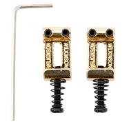 Wilkinson 10,8mm Silletas Saddles de Acero Vintage para Puente Wilkinson WVC Tremolo y Guitarra Eléctrica estilo Strat de Importación, Dorado (Juego de 2)