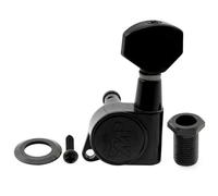 Wilkinson E-Z-LOK 19:1 Ratio Individuales Clavija de Afinación Lado Agudo Clavijero con Botón Hexagonal para Guitarra Eléctrica Strat Tele, Negro