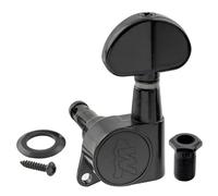 Wilkinson E-Z-LOK 19:1 Ratio Individuales Clavija de Afinación Lado Agudo Clavijero con Botón Media Luna para Guitarra Eléctrica Acústica, Negro