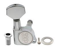 Wilkinson E-Z-LOK 19:1 Ratio Individuales Clavija de Afinación Lado Graves Clavijero con Botón Hexagonal para Guitarra Eléctrica Strat Tele, Cromado