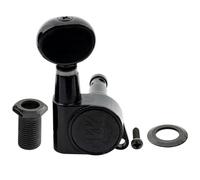 Wilkinson E-Z-LOK 19:1 Ratio Individuales Clavija de Afinación Lado Graves Clavijero con Botón Oval Vintage para Guitarra Eléctrica Strat Tele, Negro