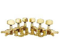 Wilkinson E-Z-LOK Guitar Machine Heads - (3R + 3L) Sealed Tuning Key Pegs Tuners with Big Handle Replacement for Strat Tele Style Electric or Acoustic Guitars (WJN01, Gold)