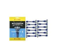 Wilkinson Sword Extra 3 Essential - Pack de 8 + 4 Maquinillas Desechables Con Una Banda Lubricante De Aloe Vera - Optimas Para el Cuidado y Suavidad Facial