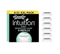 Wilkinson Intuition Sensitive Care para Mujeres - Pack XXL de 6 Recambios Intuition con Bandas Protectoras e Hidratantes de Aloe Vera, Vitamina E y Vitamina B5 - 6 Recambios