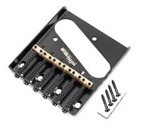 Wilkinson M Series 54mm Vintage Puente Telecaster 6 Selletas Latón para Guitarra Eléctrica tipo Tele, Negro