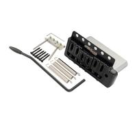 Wilkinson M Series WOV09 Deluxe 52,5mm Puente Tremolo 6 Tornillos Negro | Selleta Moderno, Palanca Trémolo Presión Bloque 36 mm, para Guitarra Eléctrica American Vintage Narrow Spacing Strat