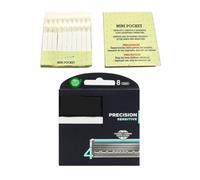 Wilkinson Quattro Titanium Sensible 8 cabezas + 20 palos hemostáticos de alumbre de potasio - Kit profesional para un afeitado impecable y una piel limpia