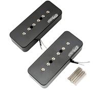 Wilkinson Serie M Alnico 5 P90 Soapbar Pastillas Mástil/Puente Pickups Set para Guitarra Eléctrica Les Paul/SG, Negro