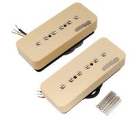 Wilkinson Serie M Stacked P90 Soapbar Cerámica Humbucker Pastillas de Bobina Simple Pickups Set para Guitarra Eléctrica SG/LP, Crema