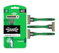 WILKINSON SWORD - 3 cuchillas de afeitar desechables Quattro essential
