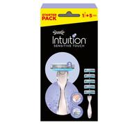 Wilkinson Sword Afeitadora Intuition Sensitive Touch - Pack con 1 afeitadora + 5 cabezales de recarga - Formato conveniencia afeitadora trilama para mujer
