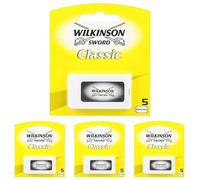 Wilkinson Sword Classic - Cargador de 5 Cuchillas de Afeitar de Doble Filo (Paquete de 4)