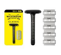 Wilkinson Sword Classic - Máquina de Afeitado Clásico Masculino + 5 Hojas de Afeitar de Doble Filo