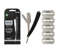 Wilkinson Sword Classic - Navaja Clásica de Afeitar de Barbero - Accesorio Profesional de Afeitado y Cuidado de Contorno de Barba + 5 Recambios de Doble Hoja