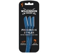 Wilkinson Sword Intuition Barber's Style Precision Styler - 3 Cuchillas de Afeitar Desechables, Depiladora Facial Masculina para Moldear y Perfilar Cejas, Cuchillas de Primera Calidad para Afeitado