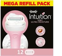 WILKINSON SWORD - Cuchillas Intuition Ultra Moisture para mujer | No requiere gel de afeitar | Paquete de 12 recambios de cuchillas de afeitar