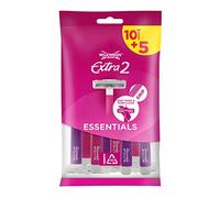 Wilkinson Sword Extra 2 Beauty - Pack de 15 Maquinillas Desechables Depilatorias Femeninas de 2 Hojas con Mango Antideslizante y Bandas Lubricantes de Aloe. Mecanismo Fácil de Limpieza y Aclarado