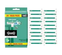 Wilkinson Sword Extra 2 Sensitive - 20 Maquinillas de Afeitar Desechables de 2 Hojas para Hombre, Mango Antideslizante y Botón de Limpieza