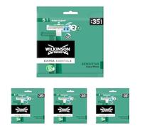 Wilkinson Sword Extra 2 Sensitive - 5 Maquinillas de Afeitar Desechables de 2 Hojas para Hombre, Mango Antideslizante y Botón de Limpieza (Paquete de 4)