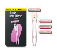 Wilkinson Sword Flow Maquinillas de afeitar para mujer, Pack ahorro, mango de afeitar para mujer más 4 recambios