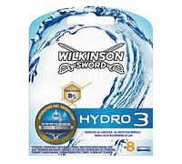 Wilkinson Sword Hydro 3 - 8 Recambios de Chuchillas de 3 Hojas con Bandas Lubricantes Hidratantes de Afeitar para Hombres