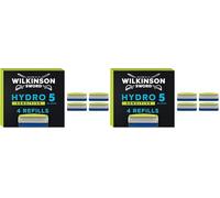 WILKINSON SWORD - Hydro 5 cuchillas de afeitar sensibles para hombres, aloe vera para reducir la irritación, gel hidratante y recortadora de precisión, paquete de 8 recambios de cuchillas de afeitar
